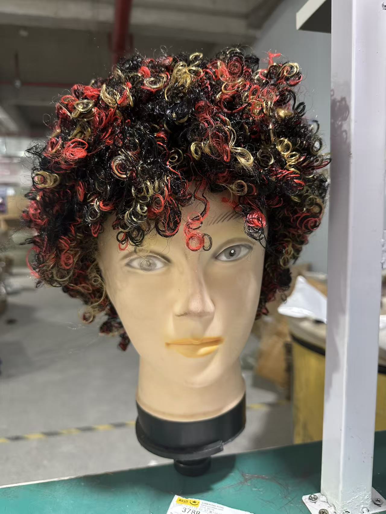 Female Black Chemical Fiber Micro Volume Wig Short Curly Hair