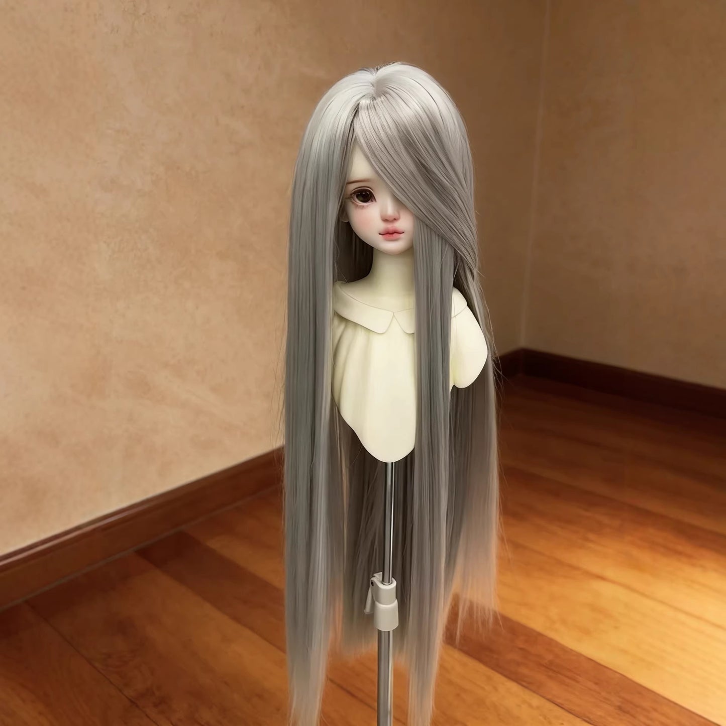 Doll Points Soft Silk Hair Cover Bangs Rough Long Straight Wig