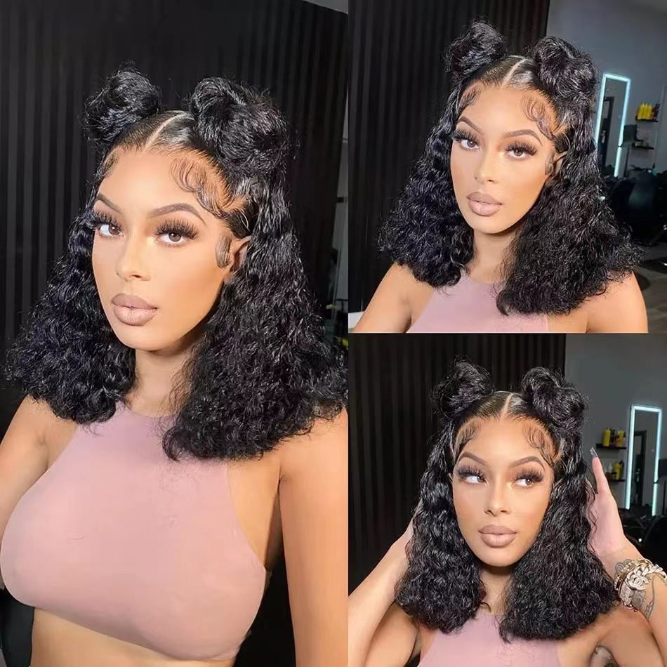 Women's Front Lace Wigs With Small Headgear Wig Short Curly Hair