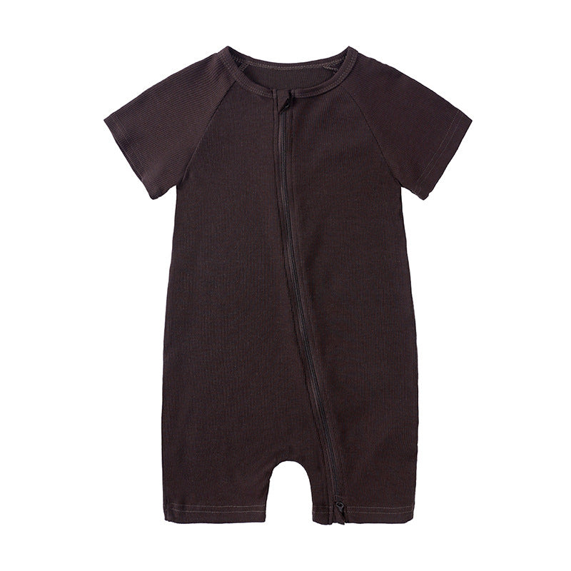 Women's & Men's Babies Summer Sunken Stripe Short Sleeved Kazakhstan Born Jumpsuits Bamboo Jumpsuit, Climbing Suit