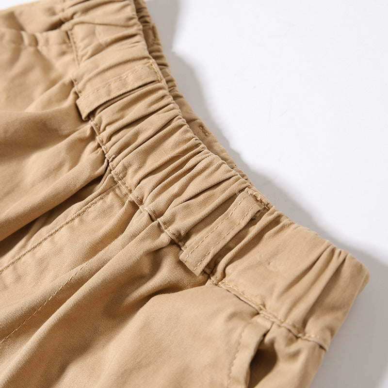 Children's Cotton Summer Thin Shorts Boys Khaki School Dark Children's Pants