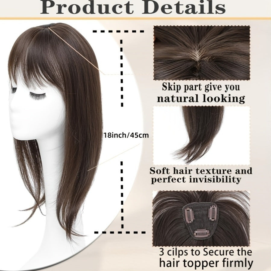 Gray Hair Sparse Air Bangs Piece Straight Wig