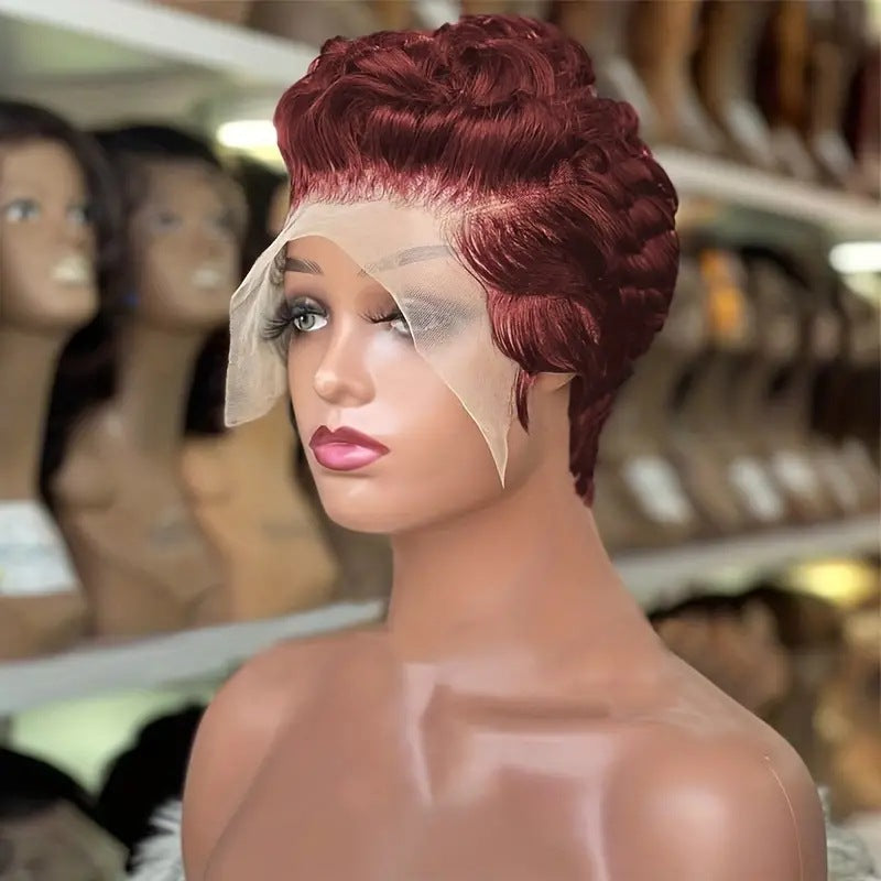 Fashion Super Head Cover African Front Wig Short Curly Hair