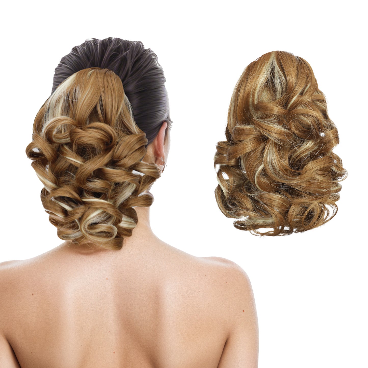 Tiger Mouth Grip Short Big Wave Wig Ponytail