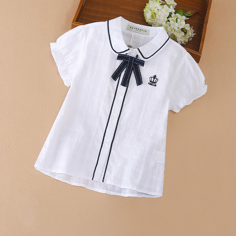 College Style Summer Medium Large Western Little Cotton Children's Shirt