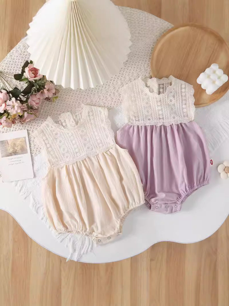 Summer Wear Sleeveless Romper Fashionable Princess Jumpsuit Thin Infant First Jumpsuit, Climbing Suit