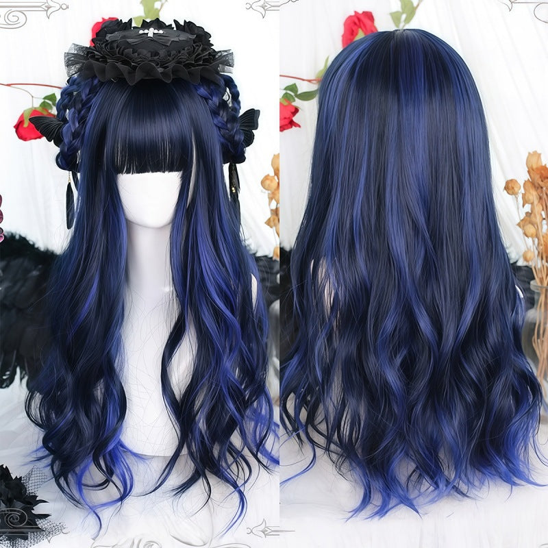 Big Wave Straight Bangs Curly Hair Daily Natural Wig Long Curls