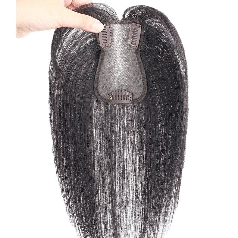 Skull Top Increase Cover Gray Full Real Wig