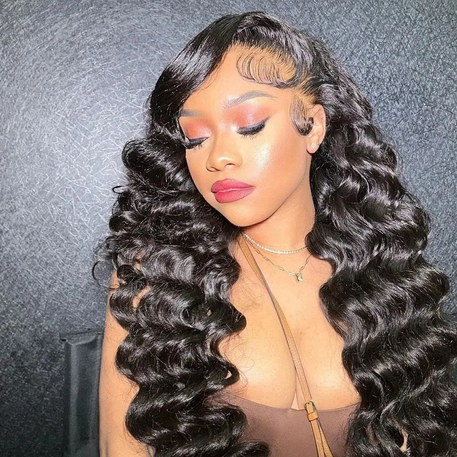 Unique Frontal Deep Wave Wigs Human Real Hair Wig
