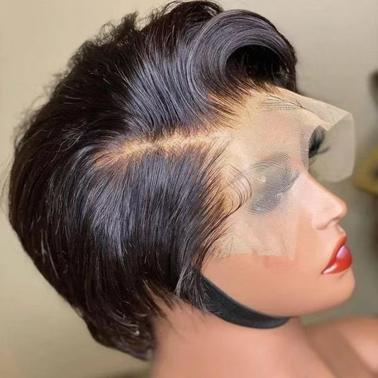 Lace Pixie Cut Short Bob Human Real Hair Wig