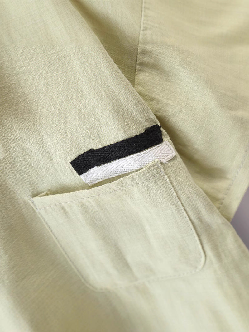 Children's Cotton Linen Summer Short-sleeved Shirt Breathable Children's Suit