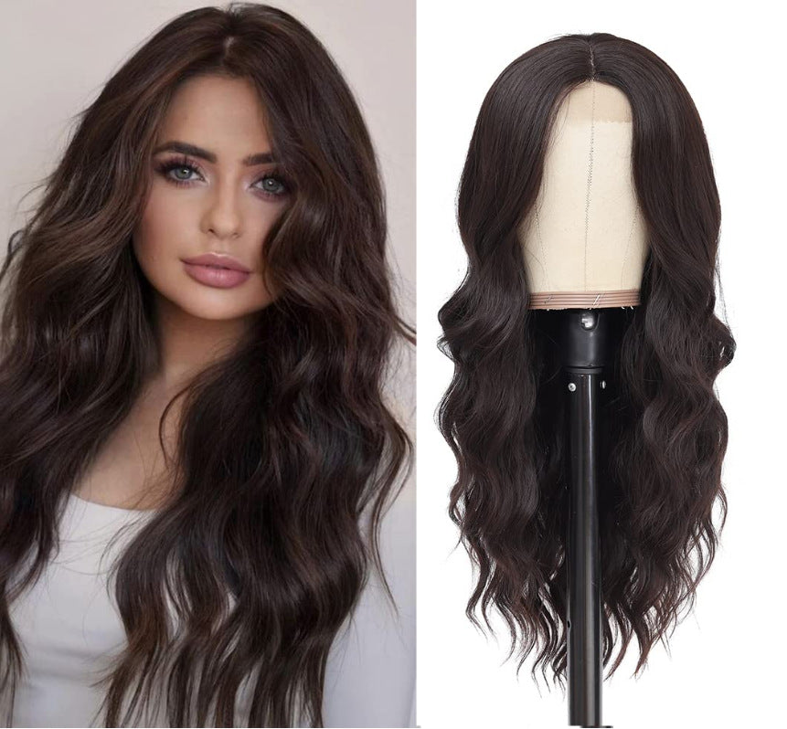Women's Chemical Fiber Small Lace Headgear Big Wave Wig Long Curls