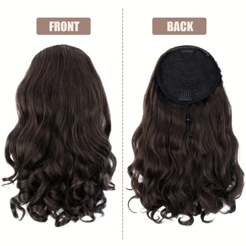 Short Hair Fluffy Curly Extension Horse Wig Ponytail