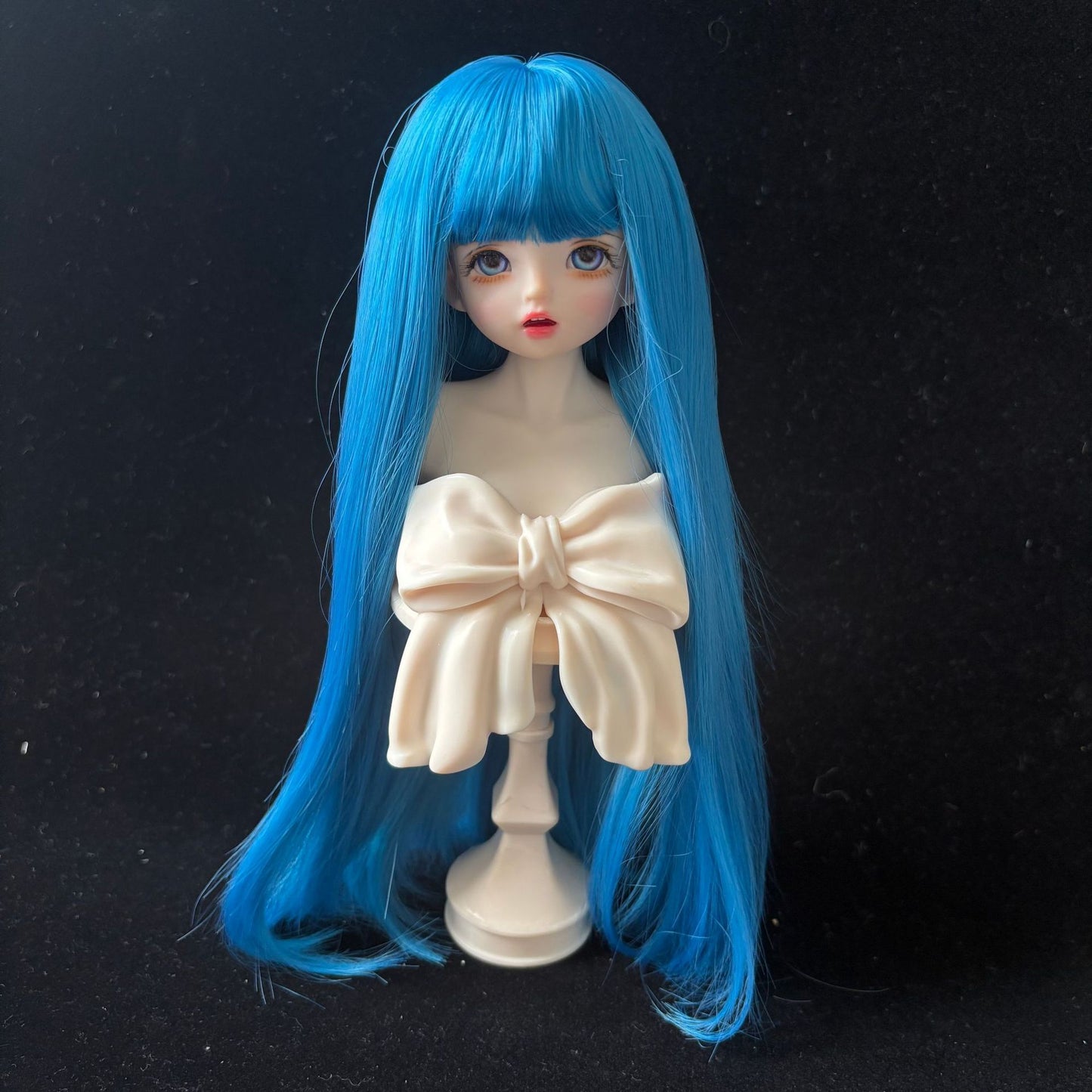 Soft Silk Optional Bangs Long Straight Hair Points Doll Head Cos Wig