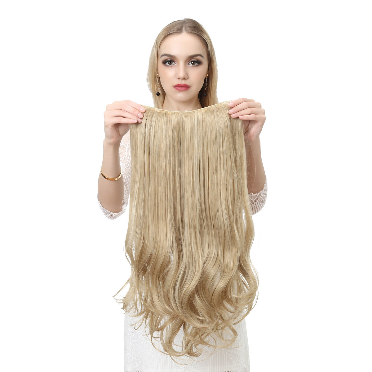 U-shaped Half Headgear Set Long Curly Hair Wig