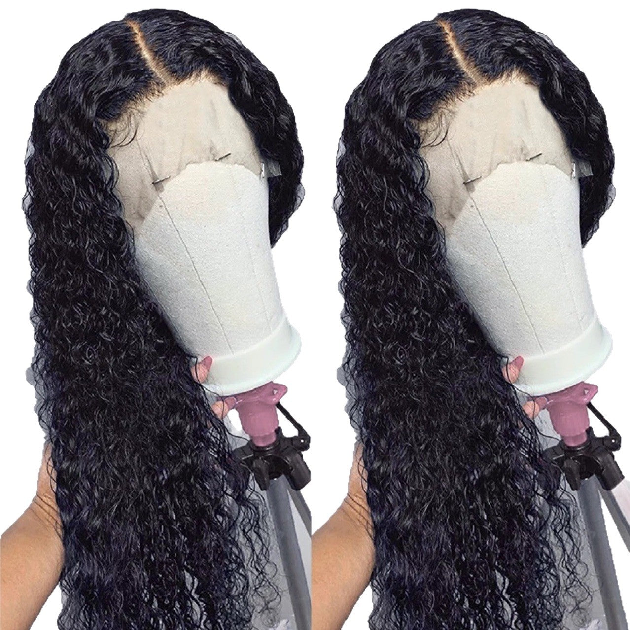 Hair Front Lace Medium Chemical Fiber Wig Long Curls