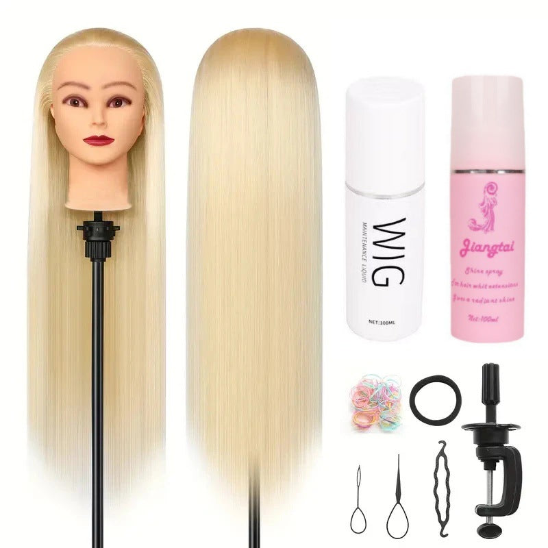 Artificial Hair Mannequin Head Hairdressing Practice Perm Braiding Updo Trimming Other Wig