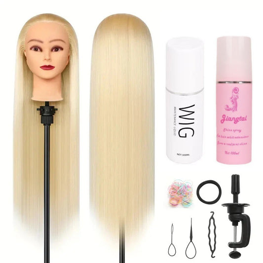 Artificial Hair Mannequin Head Hairdressing Practice Perm Braiding Updo Trimming Other Wig