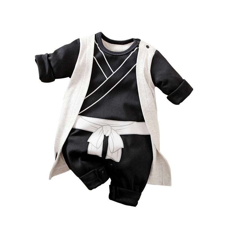 Cartoon Jumpsuit Full Cotton Thin Section Pullover Rompers Long Sleeve Jumpsuit, Climbing Suit