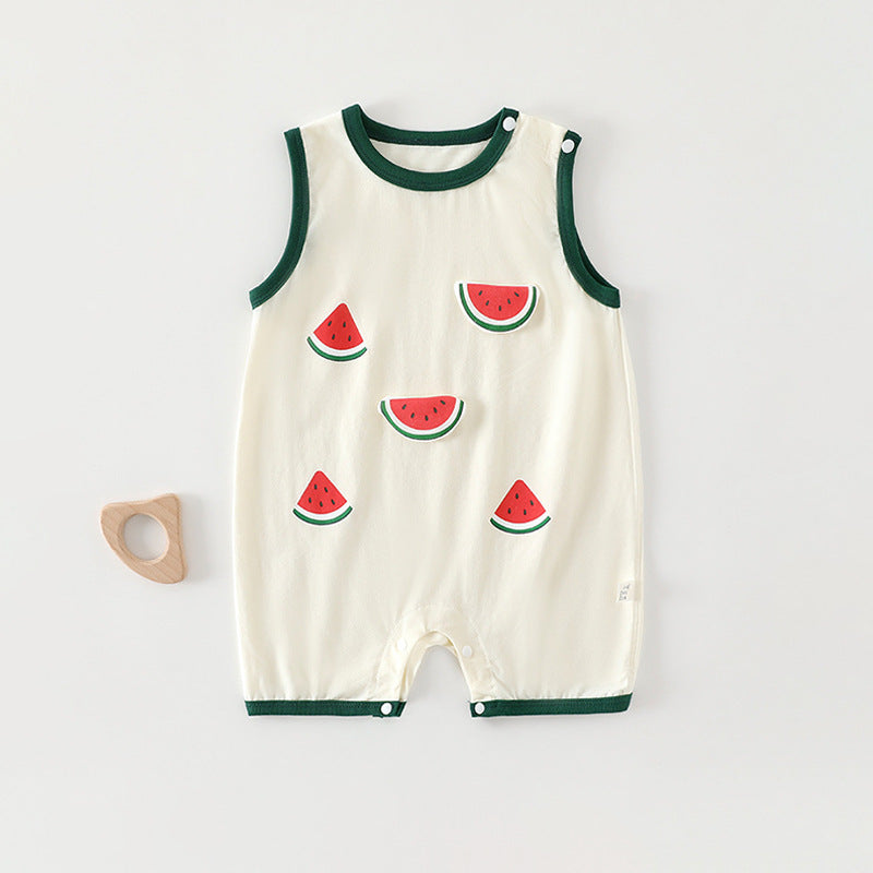 Summer Thin Sleeveless Vest Unisex Pajamas Jumpsuit, Climbing Suit