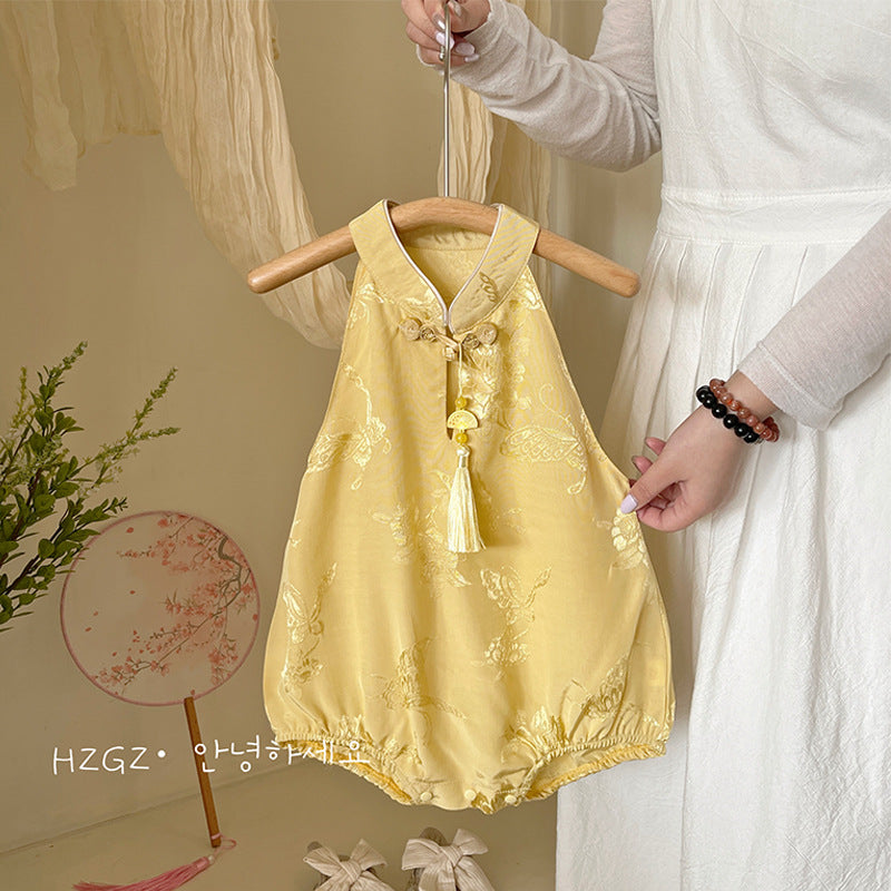 Summer Clothes Female Outerwear Cheongsam Sleeveless Jumpsuit, Climbing Suit