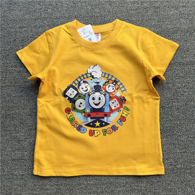Children's Cartoon Thomas Game Pack Series Summer Short Sleeve Can Children's T-shirt
