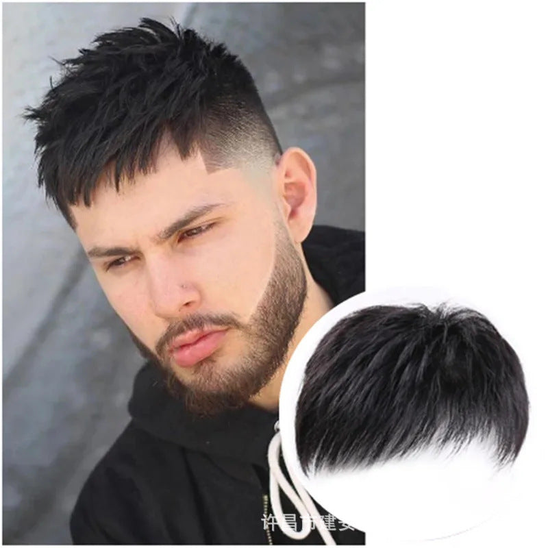 Men's Human Hair Covering Bald Breathable Comfortable Wig