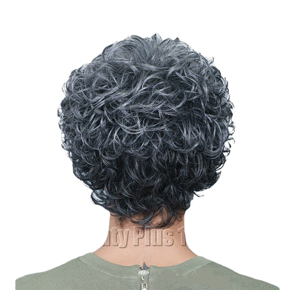 Female Gray Gradient Preference Super Personality Wig Short Curly Hair