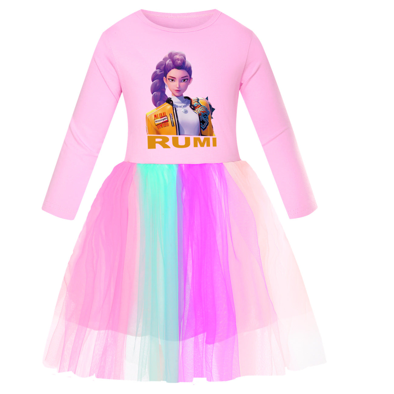 Star Rainbow Lace Summer Big Swing Children's Dress