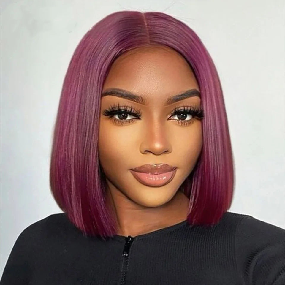 Kim Closure Bob Middle Part Human Long Straight Wig