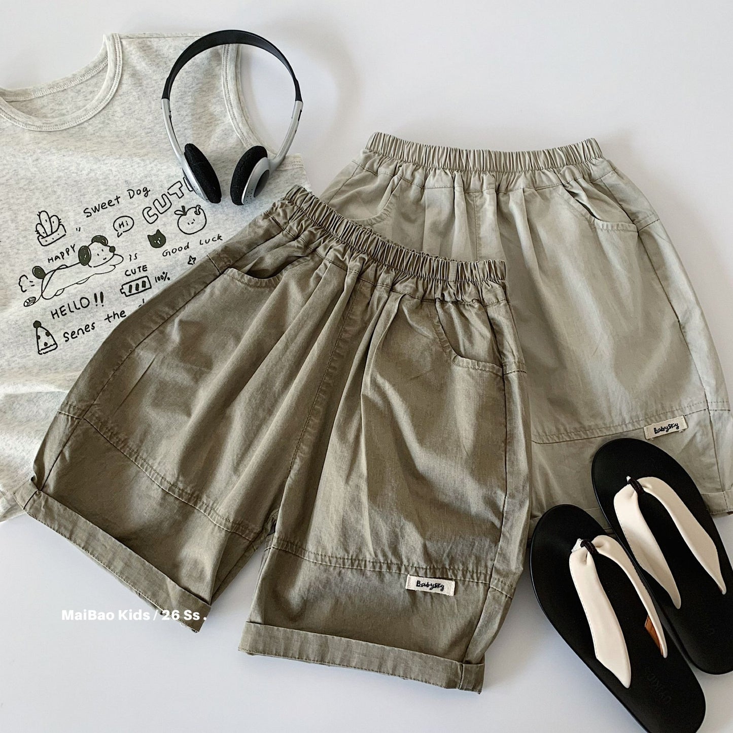 Children's Summer Stitching Calibration Middle Trendy Shorts Children's Pants