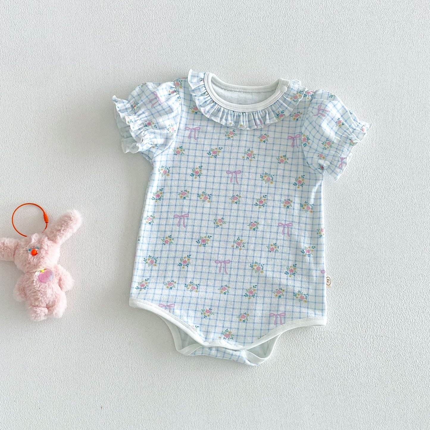 Cartoon Summer Super Cute Lace Collar Floral Romper Born Jumpsuit, Climbing Suit