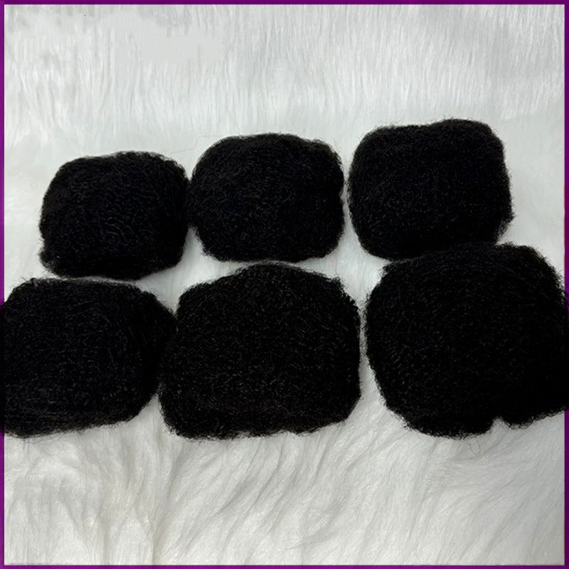 Versatile Human Handmade Puffy Silk Bag Real Hair Wig