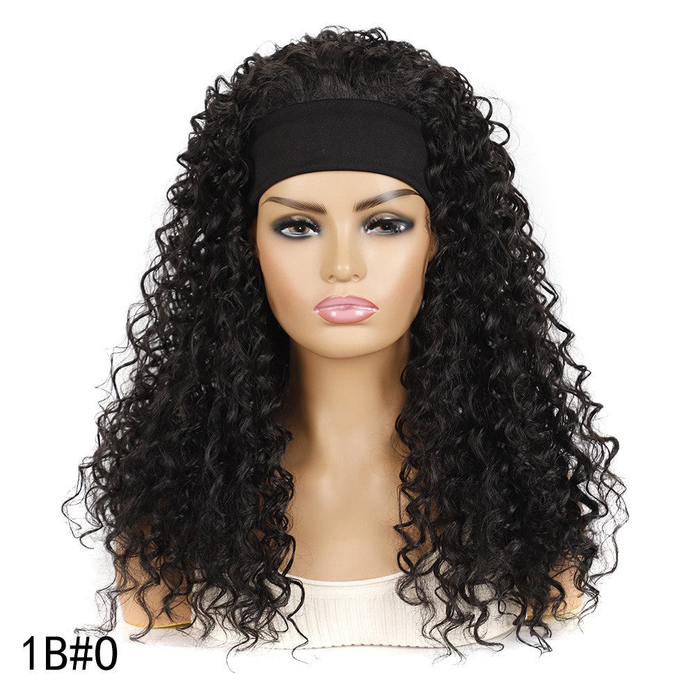 Hair Band Head Cover Export Curly Headband Sheath Wig Long Curls