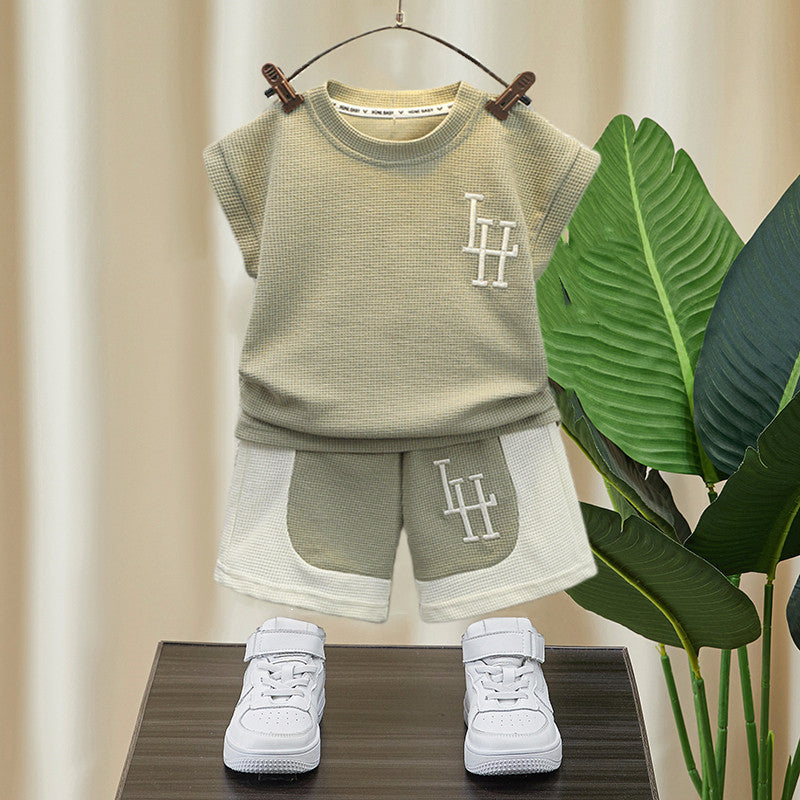 Children's Boys Summer Western Style Cool Handsome Sleeveless Vest Thin Children's Suit