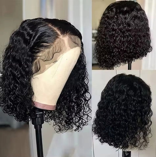 Women's Front Lace Sheath African Small Support Wig Short Curly Hair
