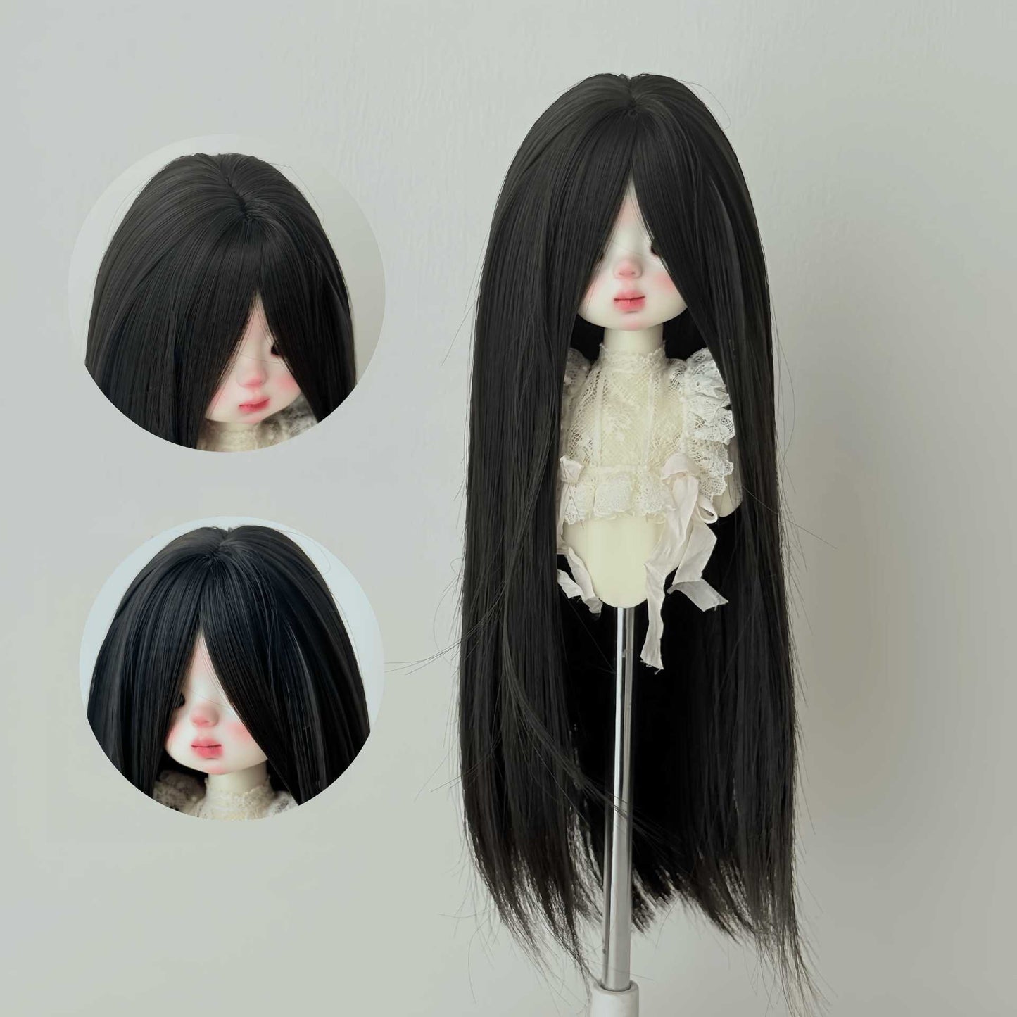 Points Soft Silk Long Straight Hair Cover Bangs Cos Wig