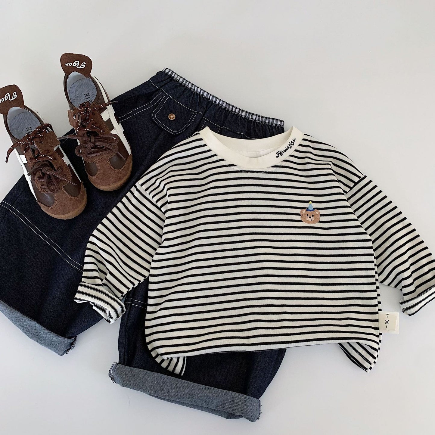 Women's & Men's Korean Style Spring Clothing Long-sleeved Shirt Children's T-shirt