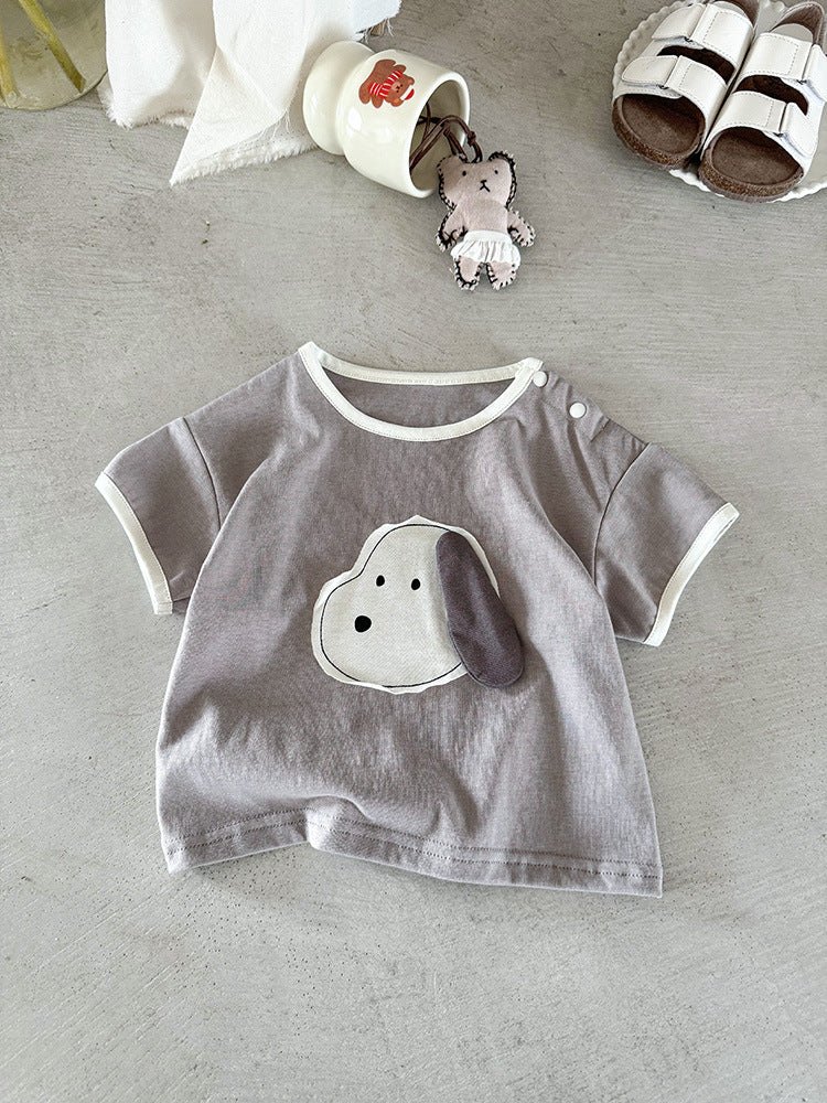 Children's Boy's Short-sleeved Summer Clothes Cartoon Half Sleeve Top Bottoming Shirt Children's T-shirt