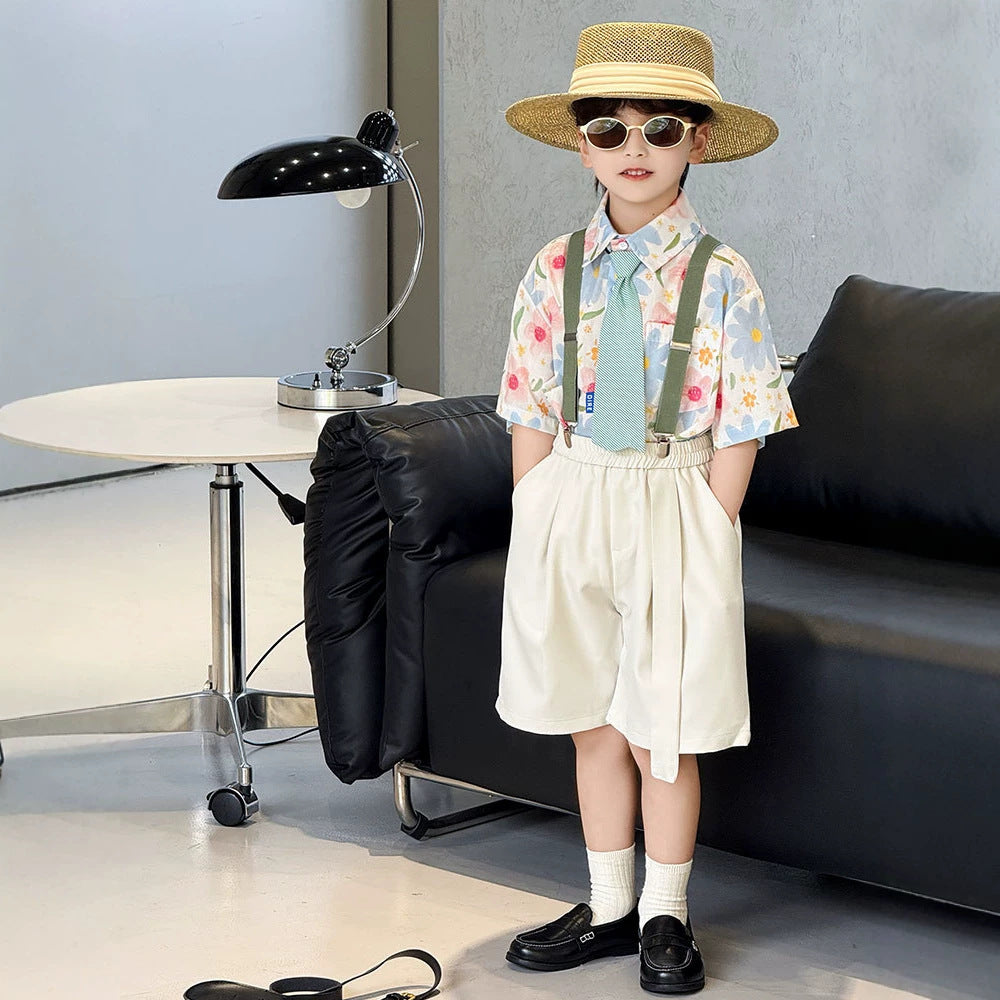 Children's Sleeve Western Style Printed Korean Clothing Children's Shirt
