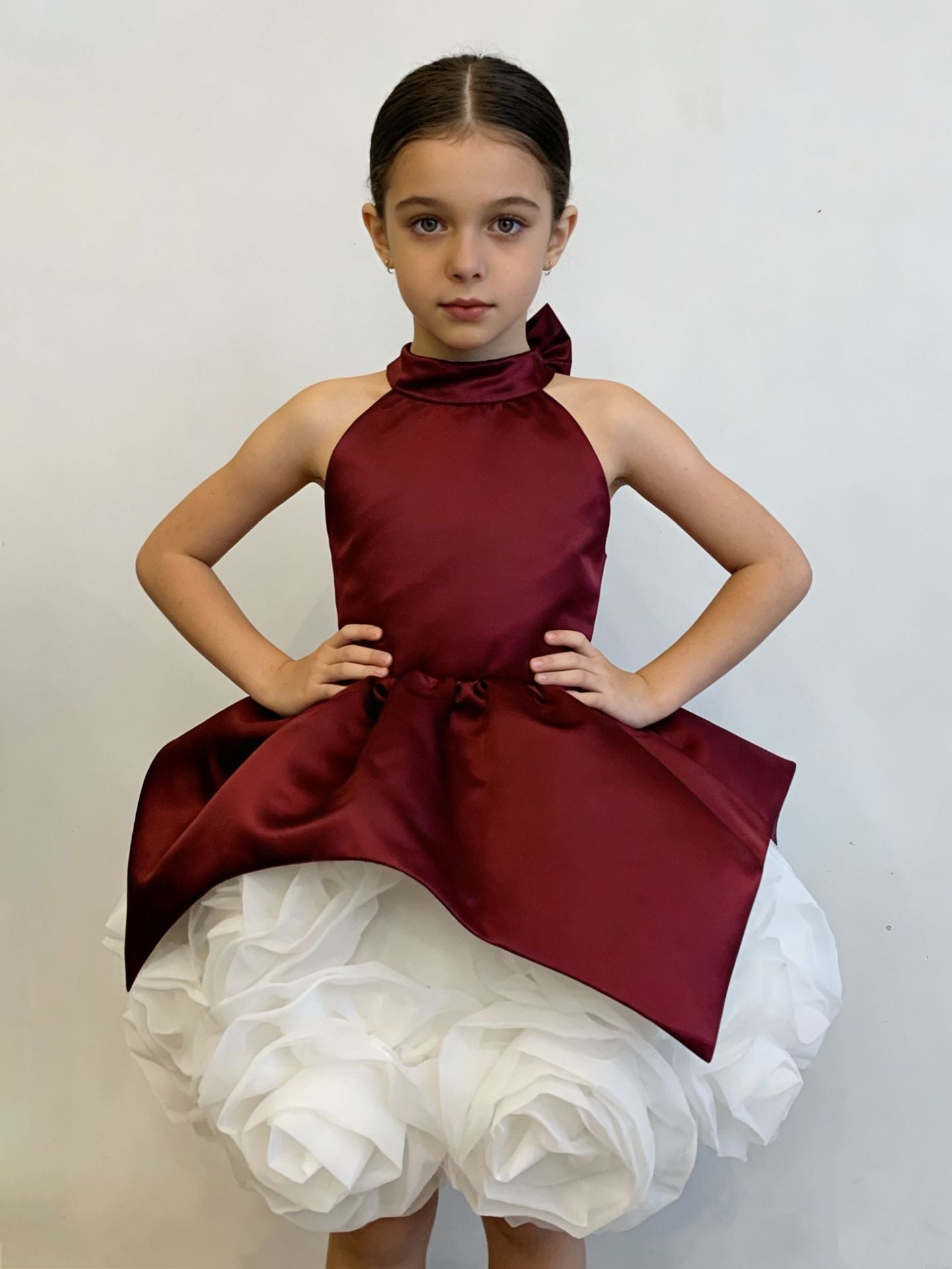 Children's Satin Sleeveless Halter Pettiskirt Party Birthday Children's Dress