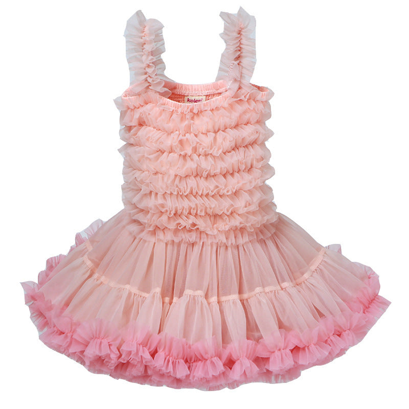 Children's Sleeveless Sling Princess Birthday Vest Tulle Children's Dress