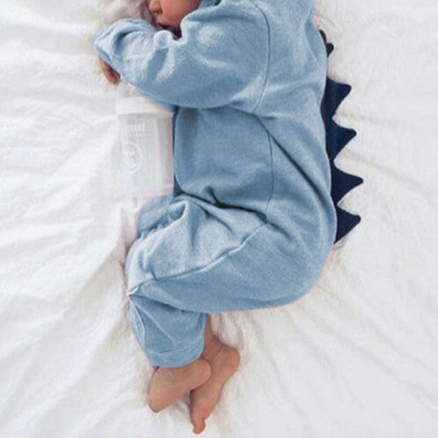 Children's Dinosaur Hooded Jumpsuit Cute Rompers Casual Jumpsuit, Climbing Suit