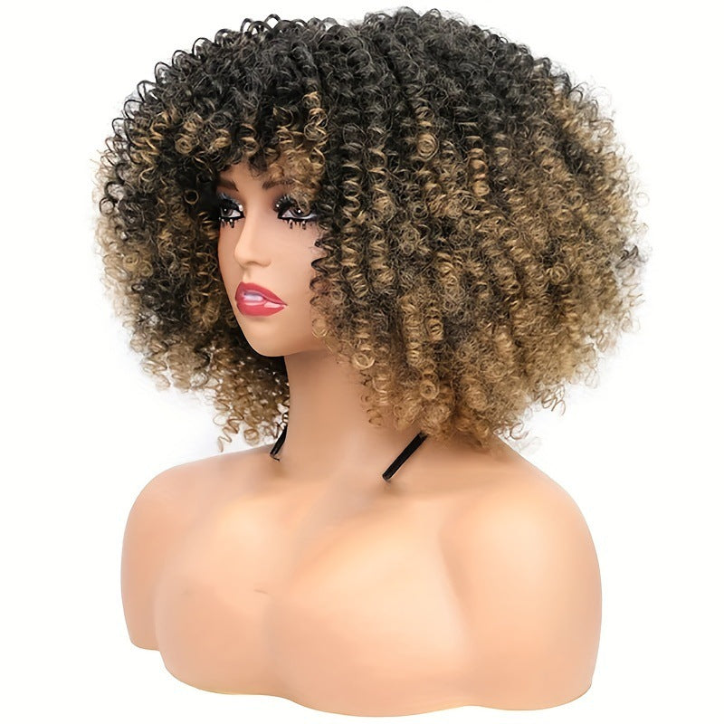 African Wigs With Small Female Chemical Wig Short Curly Hair