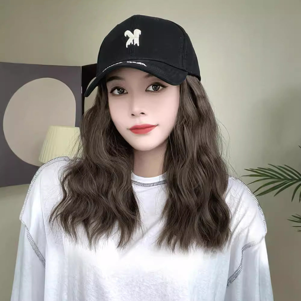 Hat One Natural Big Wave Female Full Hair Long Straight Wig