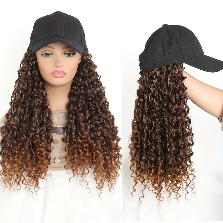 Integrated Instant Noodle Curls Black Peaked Cap African Screw Other Wig