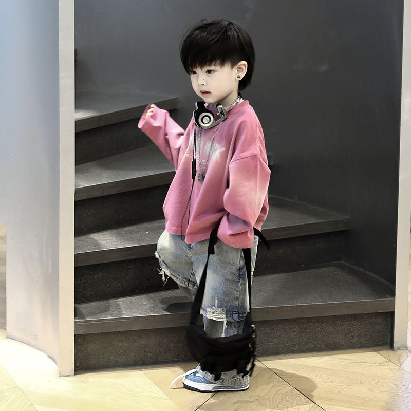 Children's Clothing Korean Style Pink Gradient Bottoming Shirt Fashion Personality Children's Suit