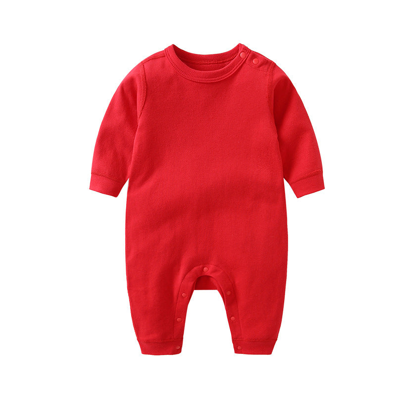 Women's & Men's Pure Color Shoulder Button Jumpsuit Cotton One-piece Long-leg Jumpsuit, Climbing Suit