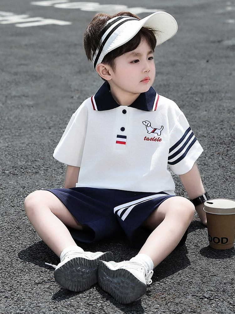 Children's Summer Short-sleeved Clothing Thin Boy's Dog Children's Suit