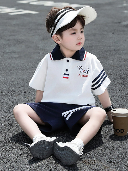 Children's Summer Short-sleeved Clothing Thin Boy's Dog Children's Suit